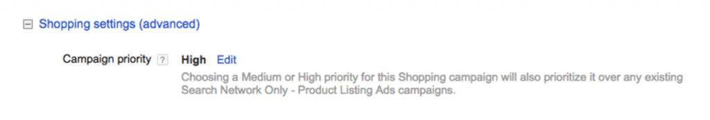 Google Shopping Campaign Priority